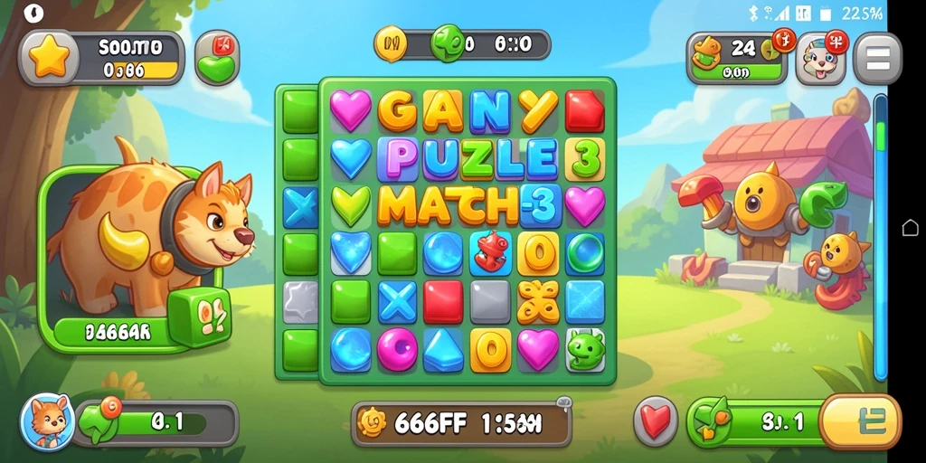 Screenshot gameplay 666FF yang menampilkan aksi mencocokkan di layar.