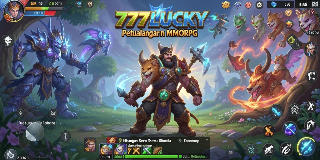 Gameplay seru di 777LUCKY dengan karakter dan monster beragam.