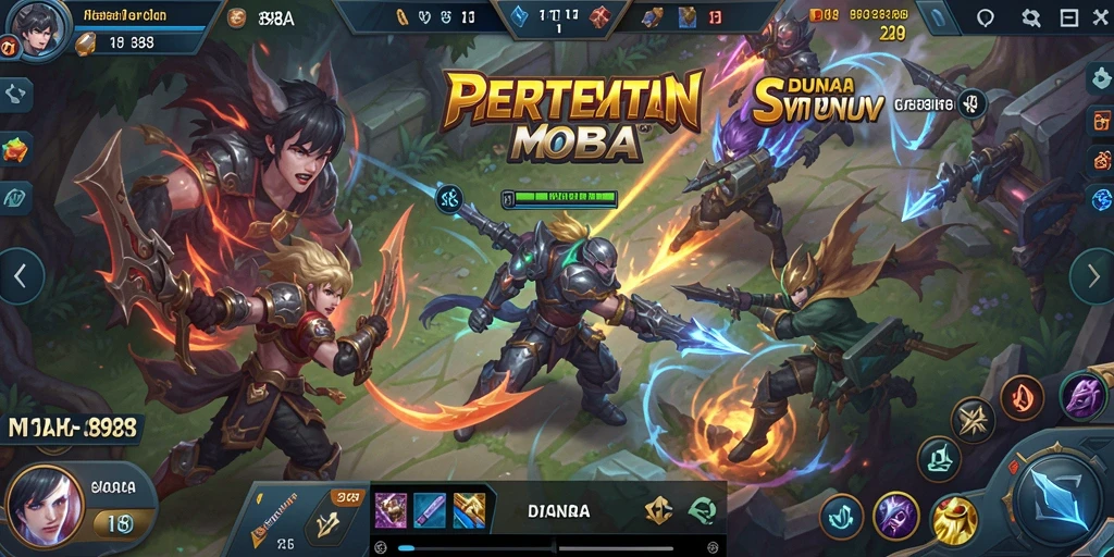 Screenshot gameplay 898A dengan pertempuran tim yang seru.