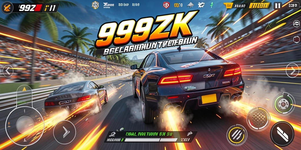 Tampilan seru dari gameplay Racing di 999ZK.