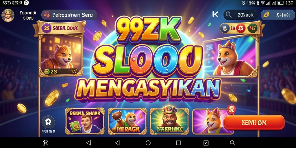 Tampilan gameplay 99ZK dengan grafis slot yang menarik dan fitur bonus.