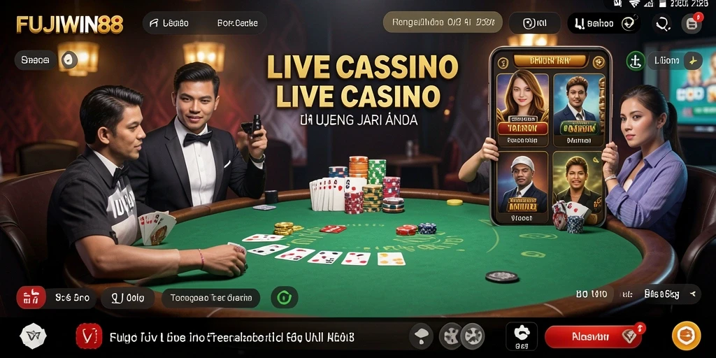 Tampilan gameplay FUJIWIN88 yang menarik dan interaktif di Live Casino.