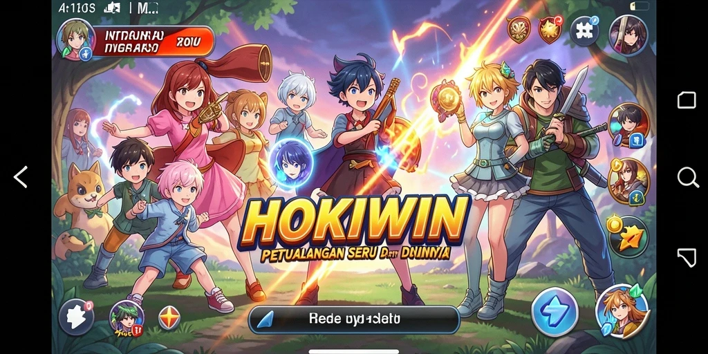 Screenshot HOKIWIN menampilkan aksi epik dalam dunia Anime.