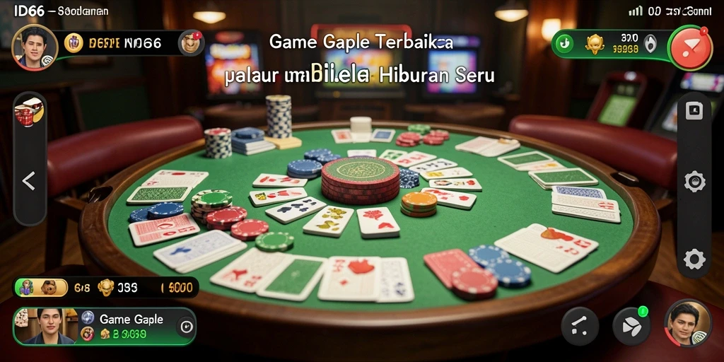 Tampilan screenshot ID66 yang menunjukkan gameplay seru Gaple.