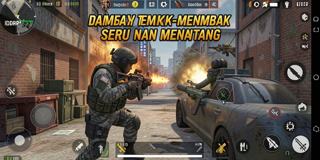 Screenshot IDRRP menampilkan aksi seru dalam pertempuran TPS.