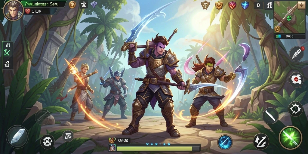 Tampilan gameplay seru dalam petualangan ARPG di OKJK.