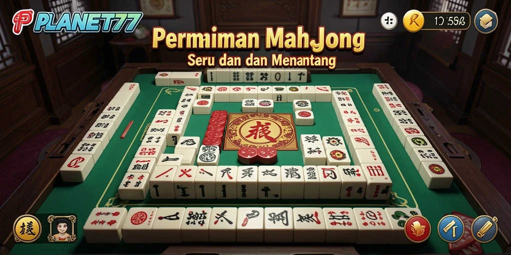 Tampilan gameplay Mahjong yang seru di PLANET77.