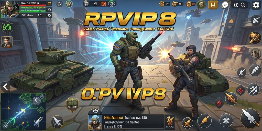 Menampilkan karakter dan pertempuran strategis dalam RPVIP8.
