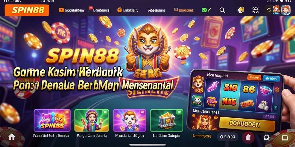 Tampilan utama SPIN88 yang menampilkan gameplay seru dan menarik.