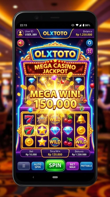 Tampilan antarmuka aplikasi olxtoto yang sederhana dan menarik.